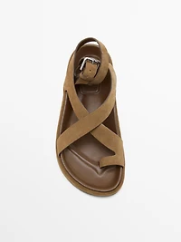 Sandals with crossover straps