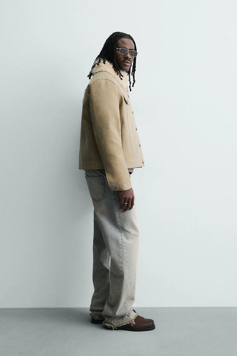 COMBINED FAUX FUR COTTON JACKET