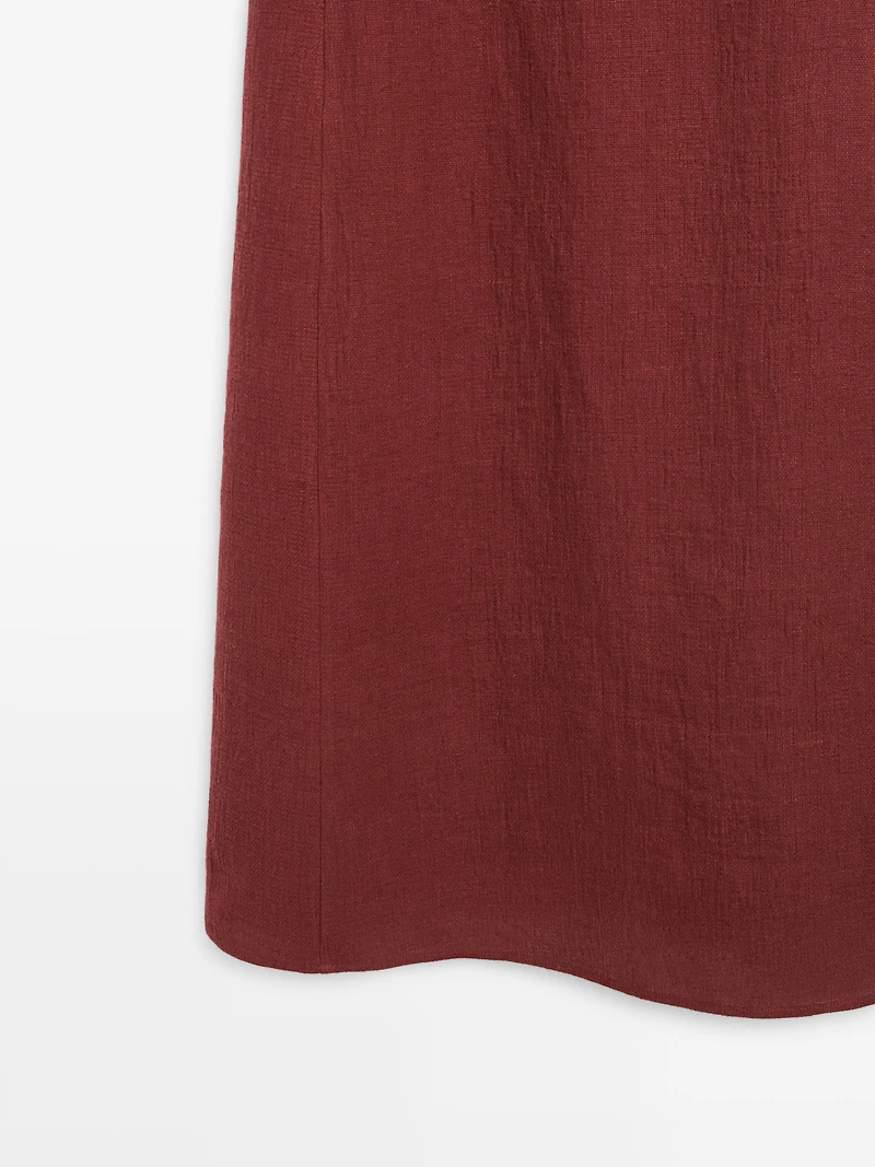 100% linen short dress