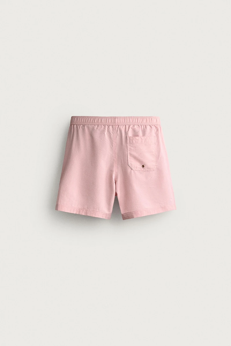 LONG SEERSUCKER SWIM SHORTS