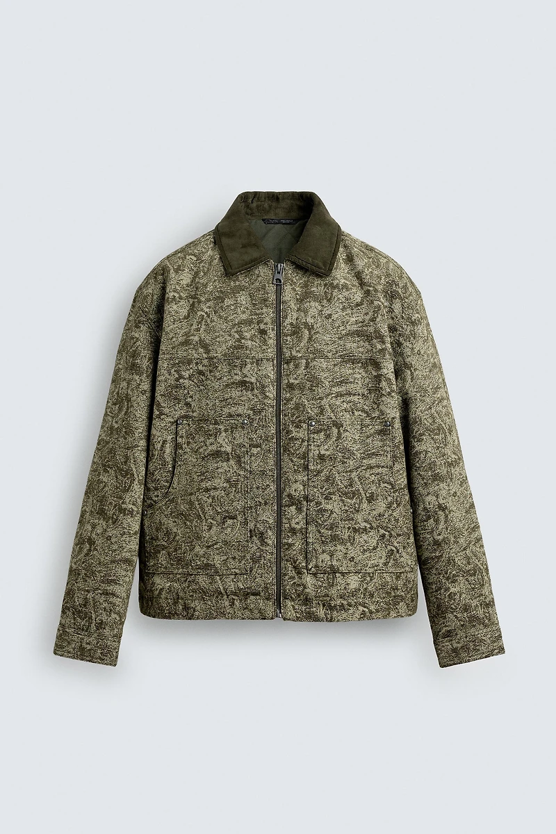 ABSTRACT JACQUARD QUILTED JACKET