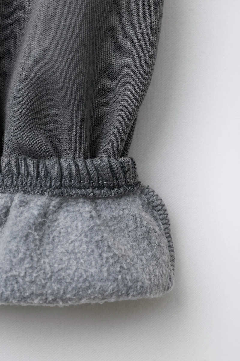 WASHED EFFECT JOGGER PANTS WITH LABEL