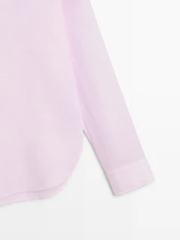 Flowing pinstriped 100% linen shirt