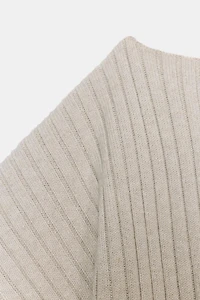 ASYMMETRIC WOOL BLEND BELTED TOP