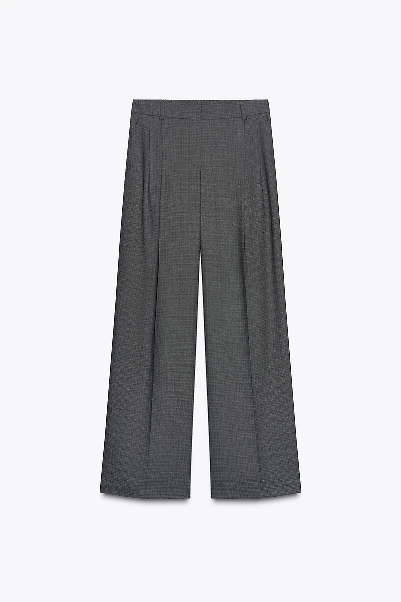 WIDE LEG PLEATED PANTS