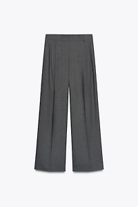 WIDE LEG PLEATED PANTS