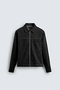 DENIM ZIP-UP OVERSHIRT