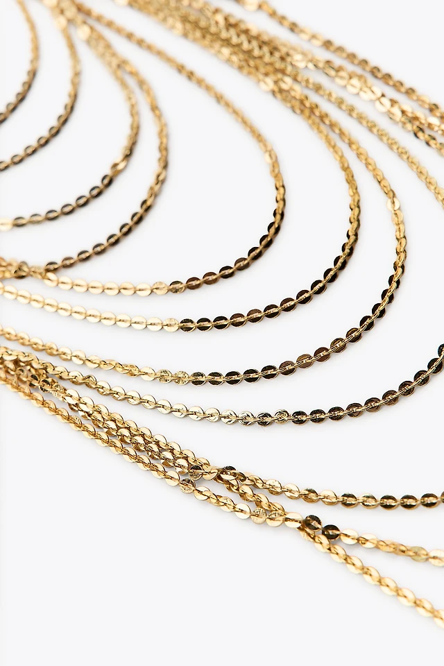 Shop Zara MULTICHAIN NECKLACE at Beverly Center in Los Angeles, CA