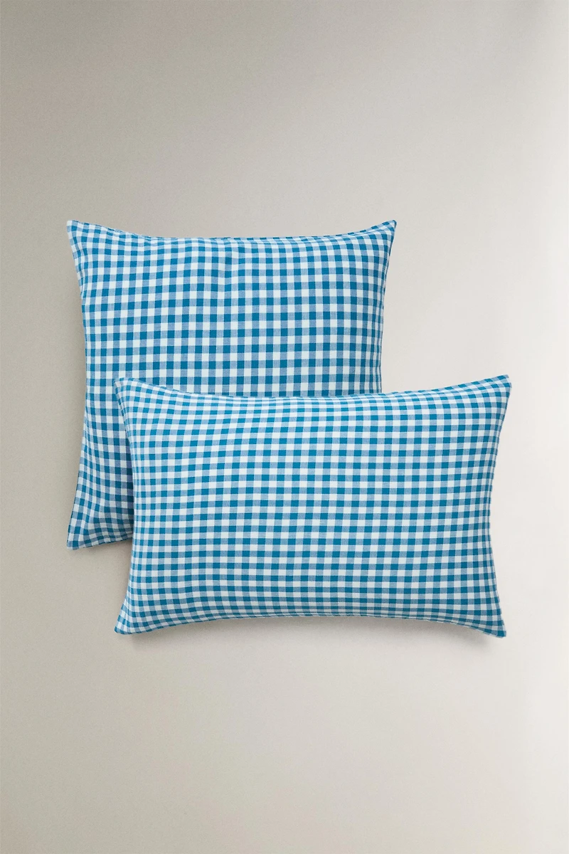 KIDS' CHECKERED CHIFFON PILLOWCASE