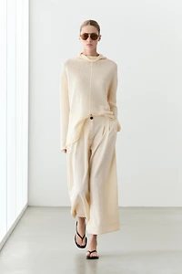 Pantalon wide leg cropped