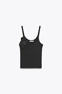 FLORAL RIBBED TOP