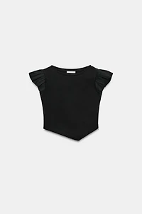 SHORT SLEEVE RUFFLE T-SHIRT