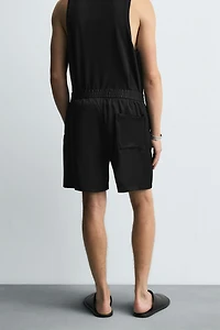 RELAXED FIT SATIN BERMUDA SHORTS