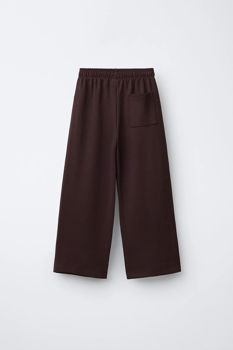 INTERLOCK WIDE LEG PANTS