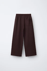 INTERLOCK WIDE LEG PANTS