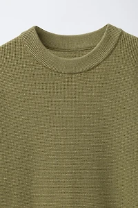 WAFFLE KNIT SWEATER