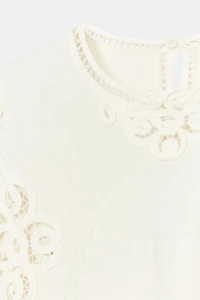 LINEN BLEND EMBROIDERED BLOUSE ZW COLLECTION