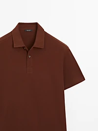 Cotton blend short sleeve polo shirt