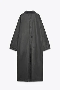 WAXED TRENCH COAT WITH CORDUROY COLLAR