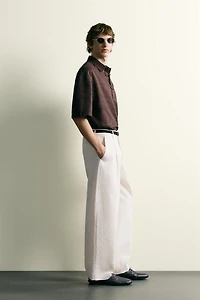 LINEN COTTON BLEND POLO SHIRT