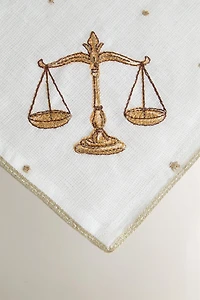LIBRA EMBROIDERED LINEN NAPKIN | MARISA BERENSON