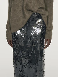 Midi skirt with sequins
