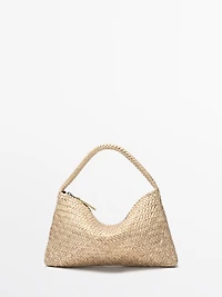 Small braided leather shoulder bag