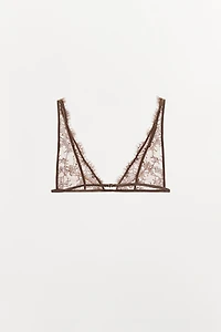 EMBROIDERED LACE TRIANGLE BRALETTE