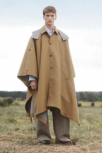 CONTRAST PLAID WATER REPELLENT PONCHO LIMITED EDITION