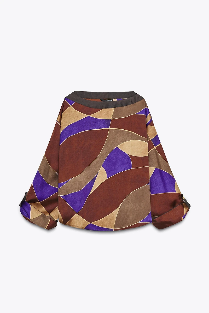 PRINTED SATIN SHIRT