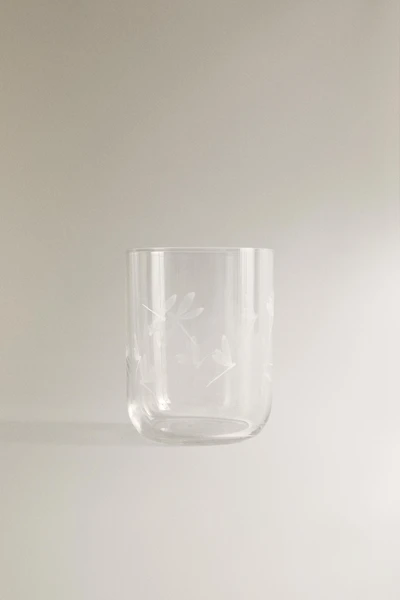 VERRE MOTIF LIBELLULE