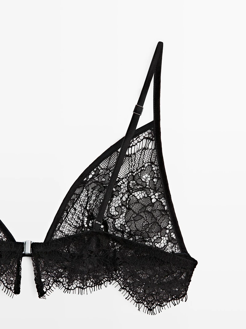 Lace cotton blend bralette