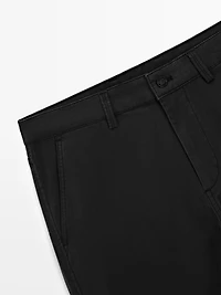 Tapered fit brushed trousers