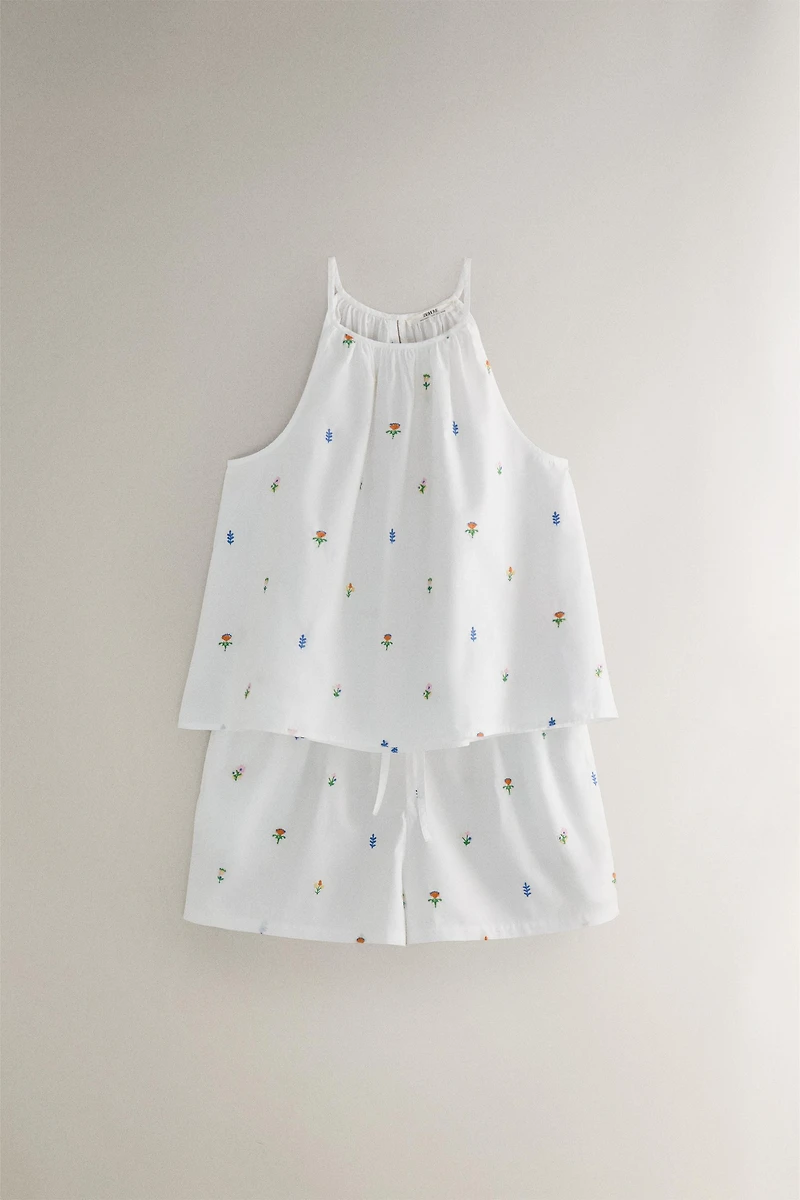 SHORT COTON MINI-FLEUR