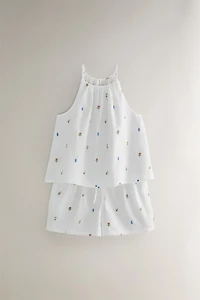 SHORT COTON MINI-FLEUR