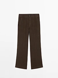 100% linen kick flare fit trousers