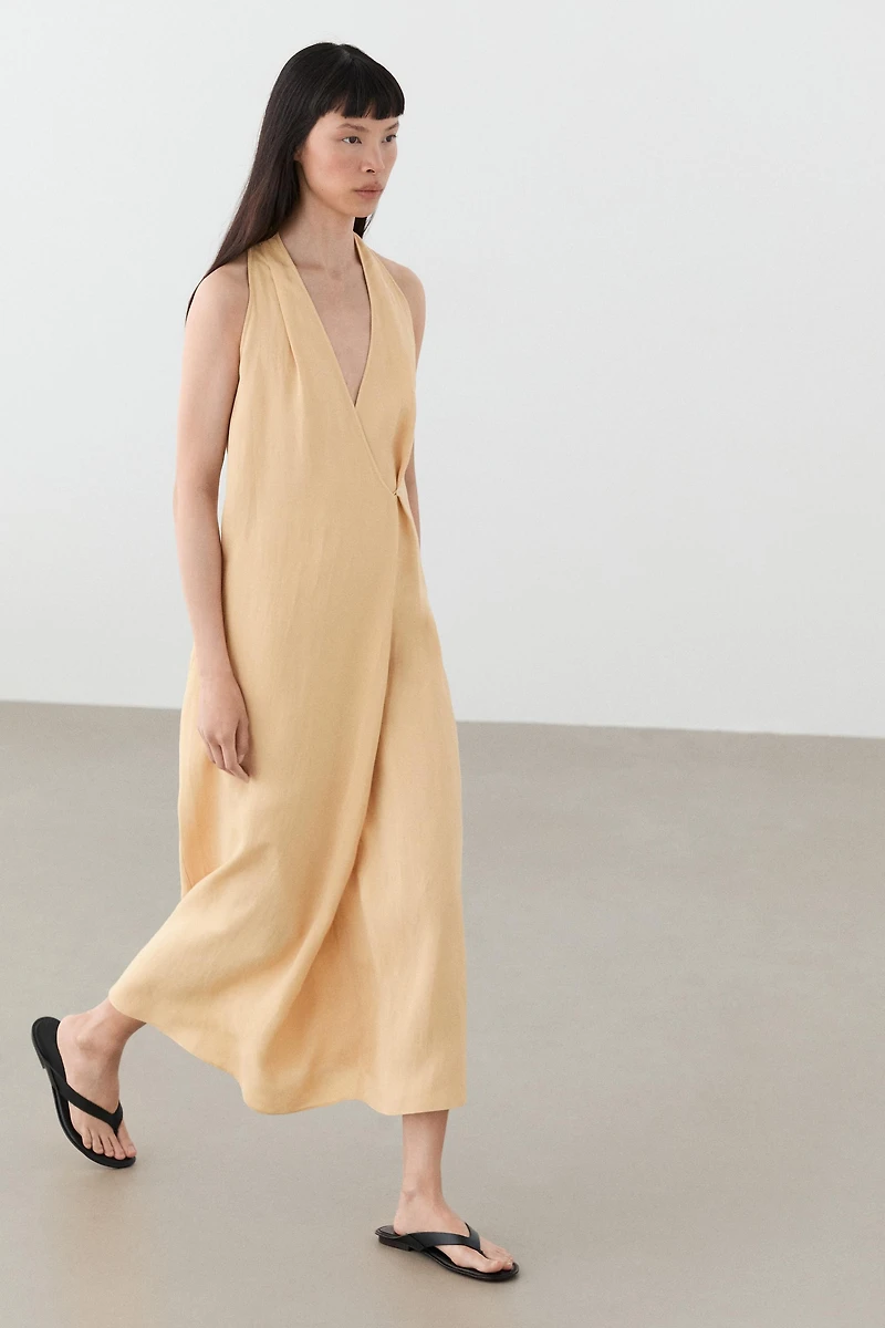 Robe midi à bouton