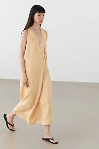 Robe midi à bouton
