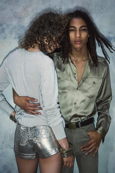 METALLIC LEATHER SHORTS KATE MOSS X ZARA