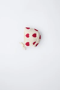 CROCHET KNIT HEARTS BONNET