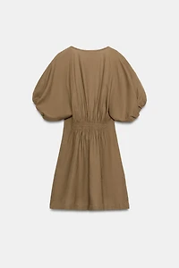 LINEN BLEND MINI DRESS
