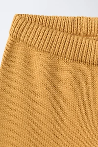 EMBROIDERED FLORAL KNIT CULOTTES