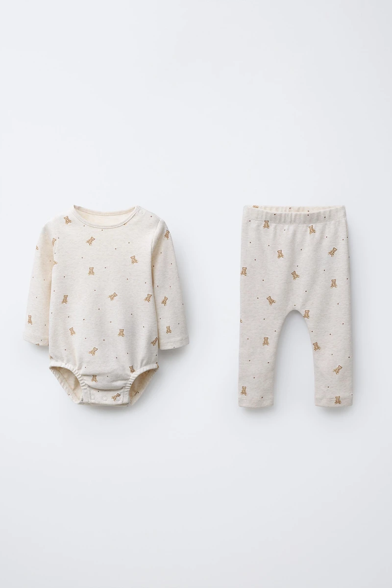 BEAR BODYSUIT AND LEGGINGS SET