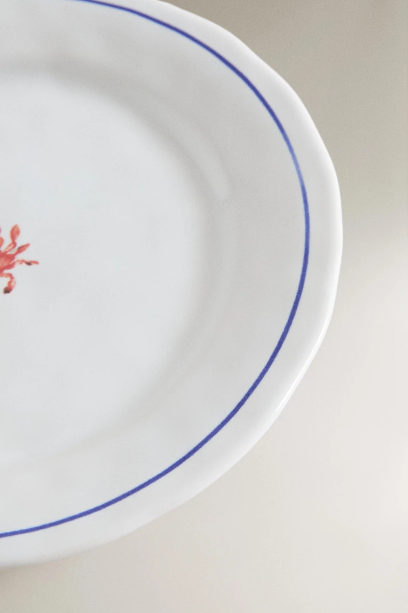 CRAB STONEWARE DESSERT PLATE