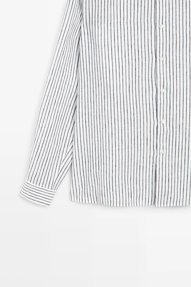 100% linen striped shirt