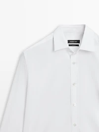 Chemise slim fit stretch en coton mélangé