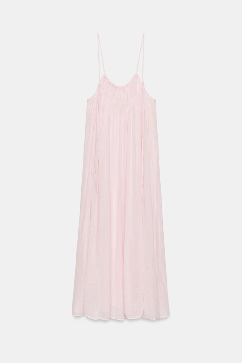 VOLUMINOUS GAUZE MIDI DRESS