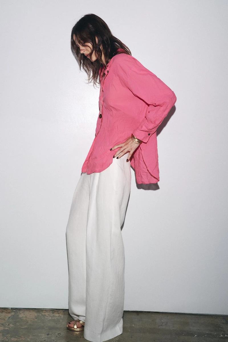 ZW COLLECTION WRINKLED BUTTON SHIRT