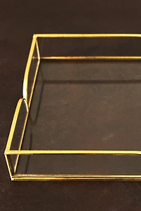 GLASS AND METAL TRAY