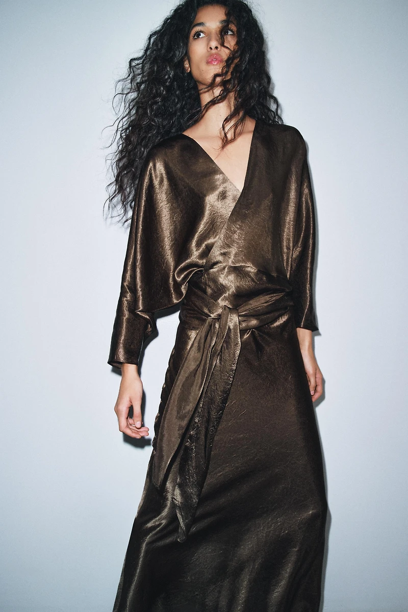 ZW COLLECTION SATIN EFFECT WRAP DRESS